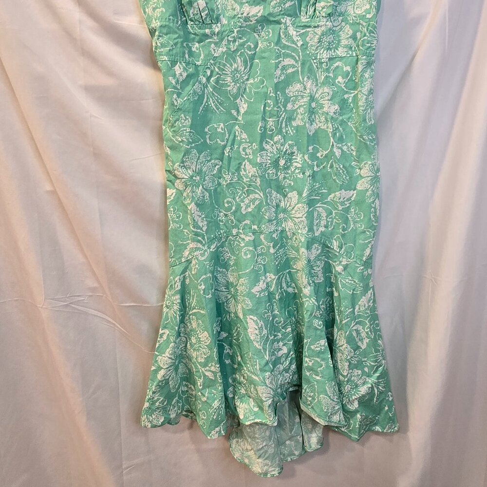 Vintage Together Dress Green Floral Side Zip Buckle Straps Size 12 - Picture 7 of 8